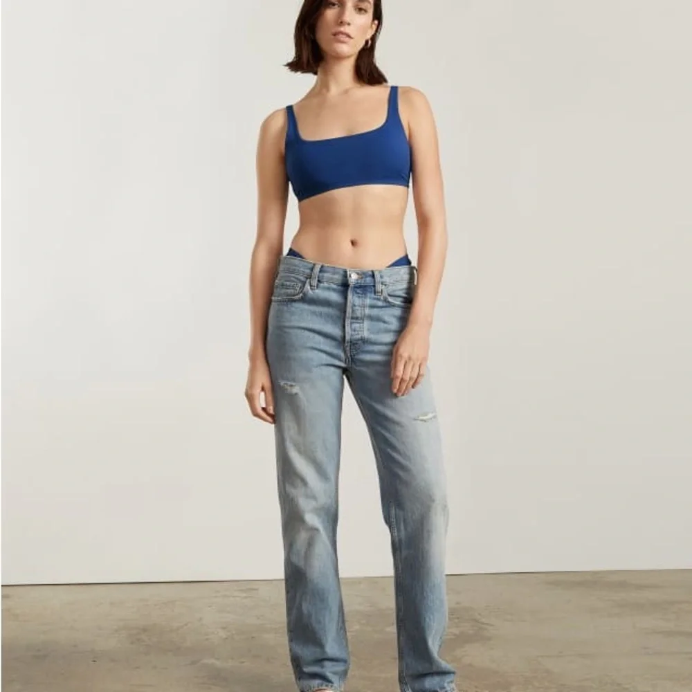 (BN32) Everlane Blue The Square-Neck Bikini Top ONLY, Size‎ Large, NWT